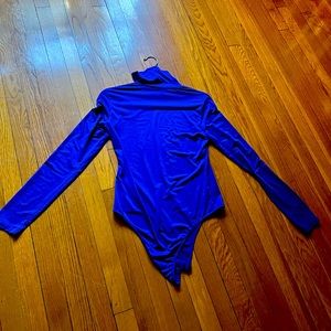 Electric Blue SHEIN Turtleneck One Piece